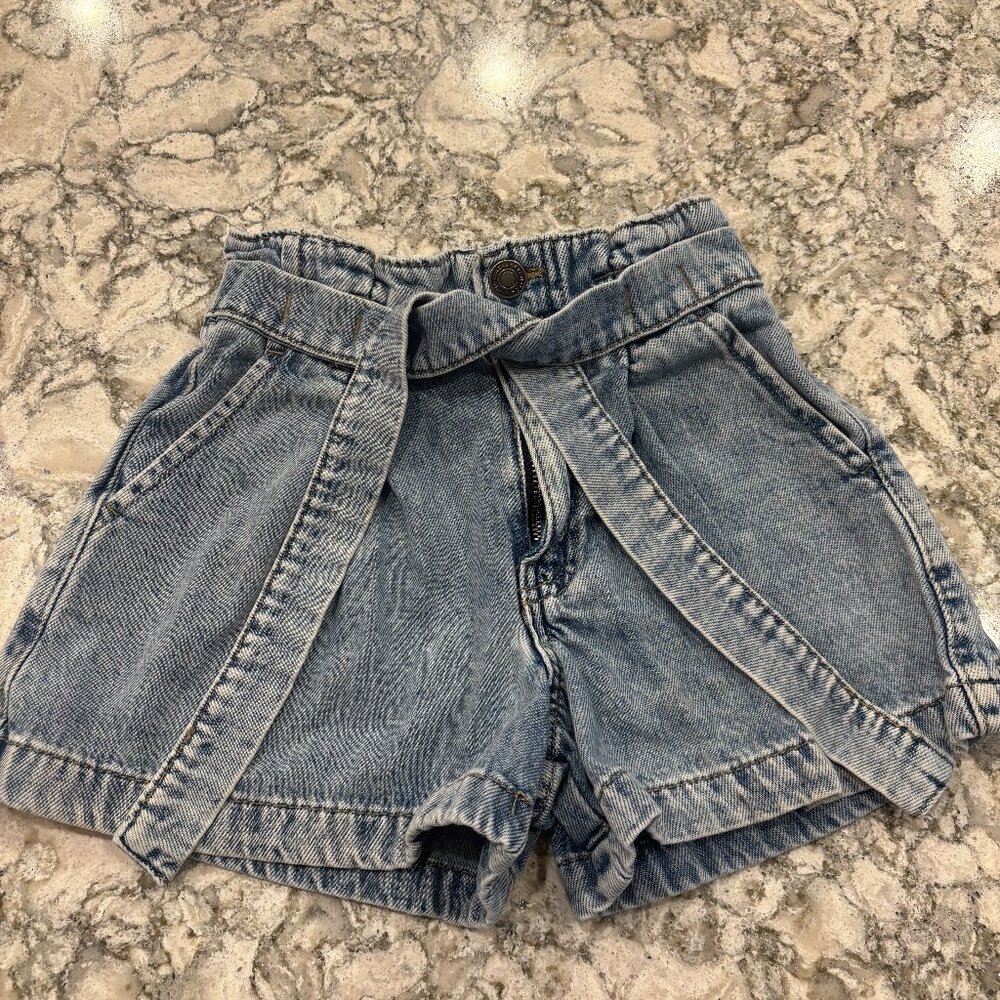 Paperbag Waist Denim Shorts